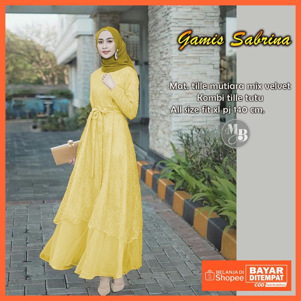 BISA COD BAYAR DI TEMPAT - GAMIS BROKAT SABRINA GAMIS BRUKAT TULE PREMIUM MAXI DRESS OUTFIT KONDANGAN - DRESS PESTA KEKININAN SERAGAM BRIDESMAID