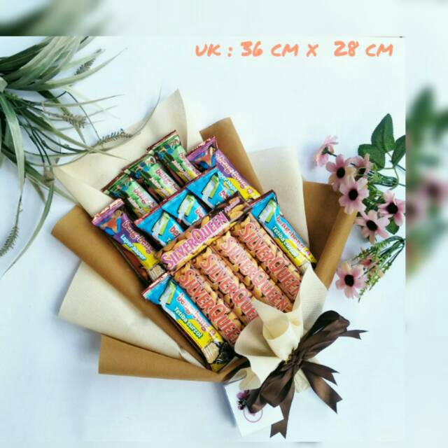 Buket coklat Silverqueen Murah Hadiah Wisuda Ultah Paket 5