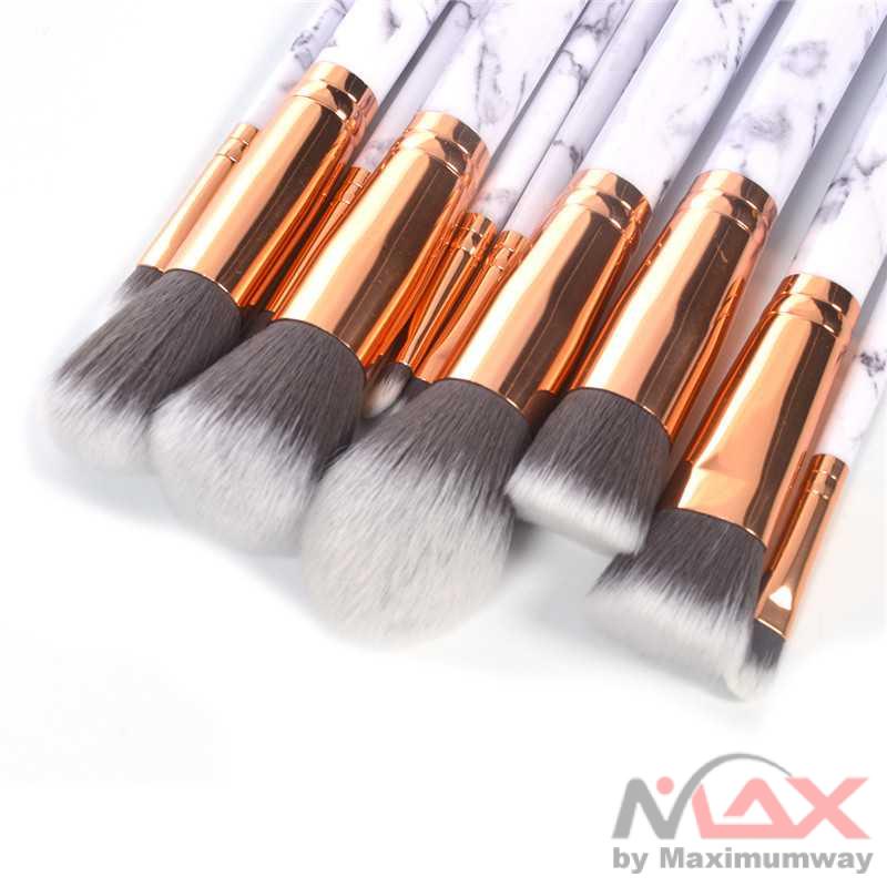 Kuas Brush Make Up 10 Set Marble Exclusive  Makeup Brushes Set Foundation Concealer Bronzer Blusher Face Powder Eyeliner Eyeshadow Lips Eyebrow Brush Makeup Tools 10PCS Marble Makeup Brushes Tool Set Cosmetic Powder Eye Shadow Foundation Blush Blending