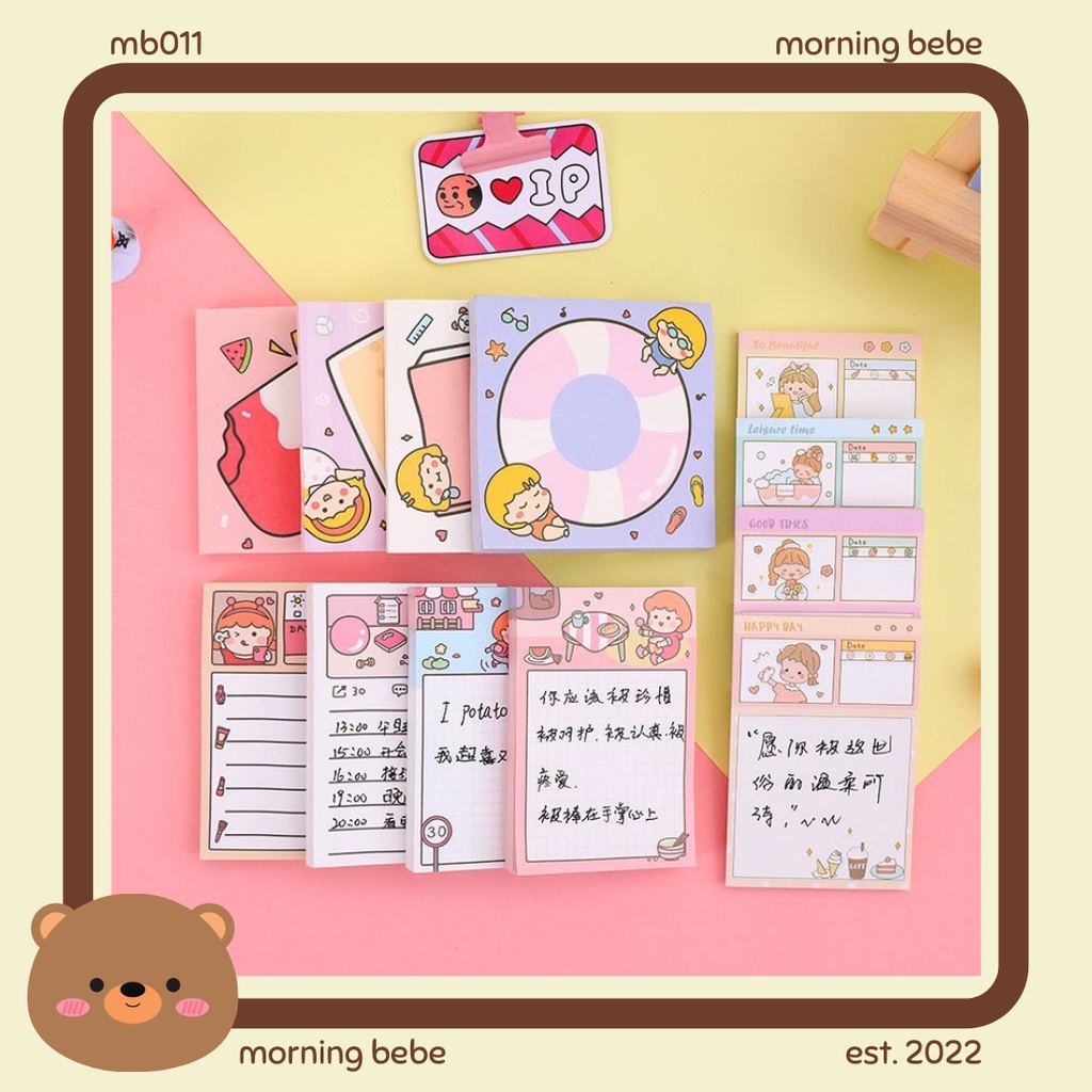 

MB011 STICKY NOTES GIRL / STICKY NOTES LUCU / POST IT KARAKTER GIRL / MEMO TEMPEL IMPORT / MEMO TEMPEL KANTOR MURAH