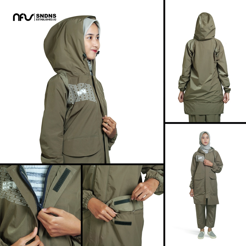 Jas Hujan Hijab Setelan