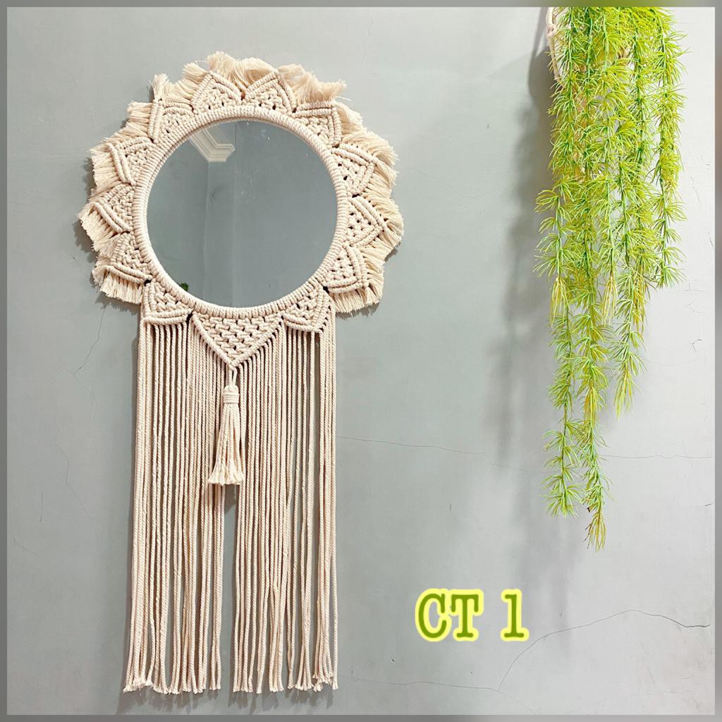 cermin macrame mirror aesthetic