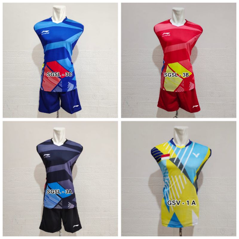 Setelan badminton Singlet bulutangkis Setelan pakaian olahraga badminton jersey badminton JSL-6