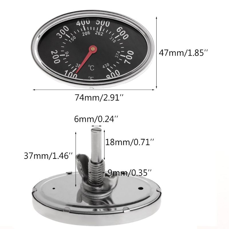 Mary Termometer BBQ Profesional Bentuk Oval Dengan Butterfly Mother