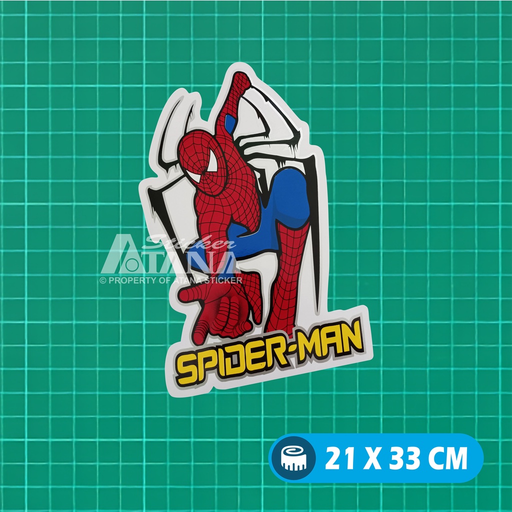 Stiker Printing Spiderman Sticker Sablon Jumbo Besar Vinyl Graftac Spidey Marvel Super Hero Peter Parker Dashboard Motor Matic Kaca Mobil Belakang Truck Laptop Gerobak Jualan Dinding Kamar