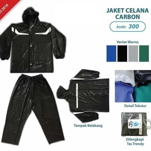 Jas Hujan Jaket Celana Carbon 300 Plevia