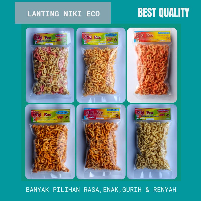 

LANTING KLANTING 300 gr ANEKA RASA NIKI ECO ORIGINAL SPESIAL KEJU JAGUNG MANIS PEDAS BAWANG BARBEQUE