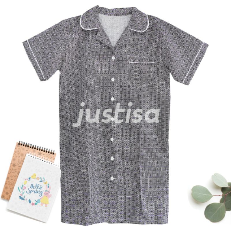 aesthetic all size daster berkerah piyama baju tidur