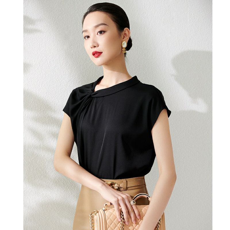 MDLV ~ 0271# Chrysalis Twist Neck Top Import Top Satin Atasan Satin Blouse Satin Blouse Premium Blouse Import Blouse Korea Fashion Import