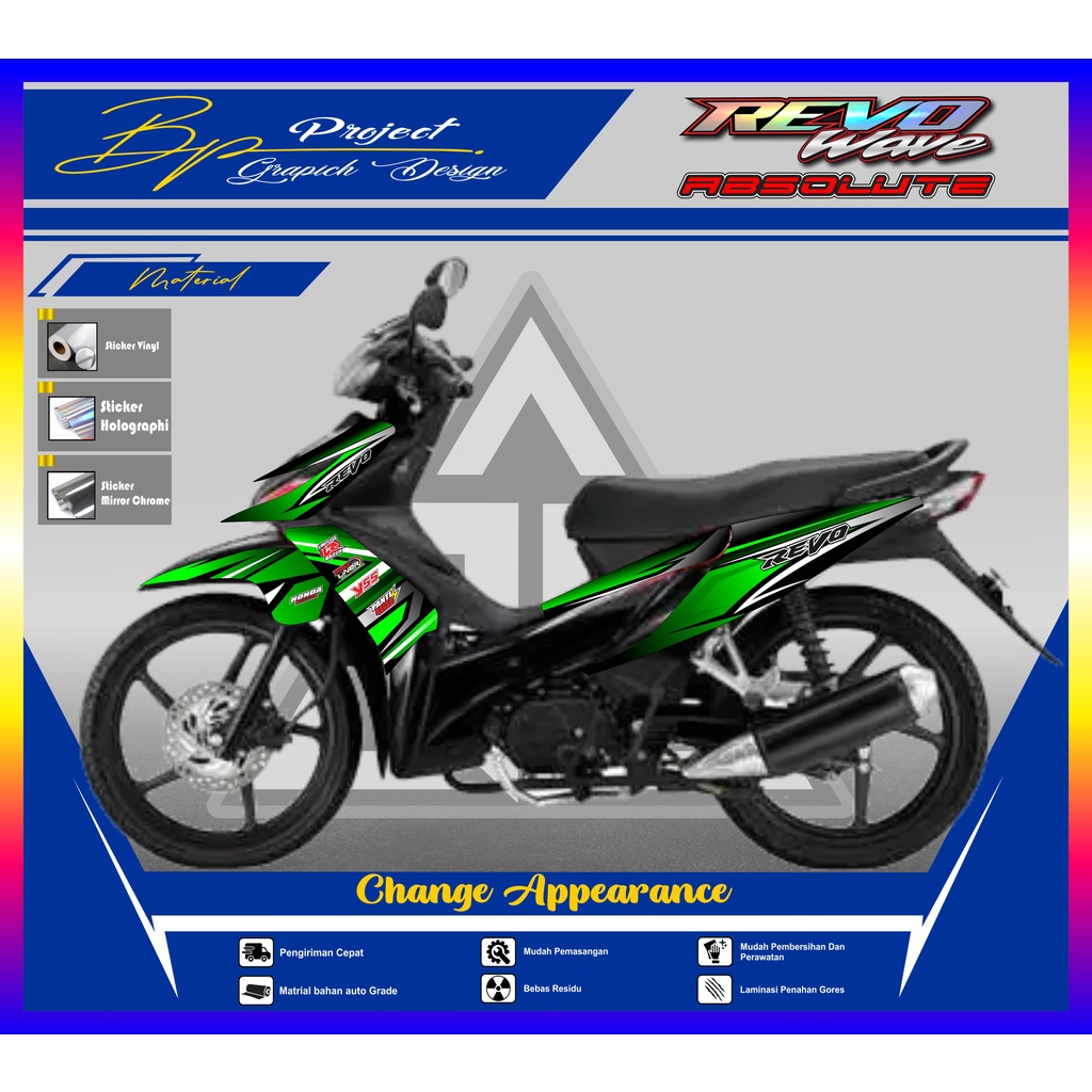 STRIPING REVO - STICKER STRIPING REVO ABSOLUTE WAVE 110 - STIKER MOTOR HONDA REVO ABOSOLUTE WAVE 110