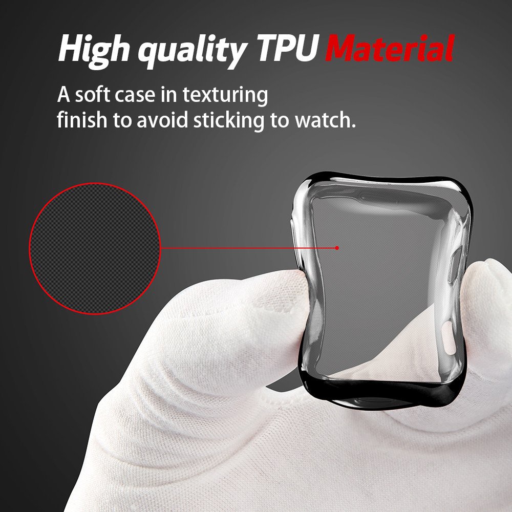 Lembut TPU Cakupan Penuh Kasus dengan Pelindung Layar kompatibel untuk Apple Watch 45/41/44/40/42/38mm Seri 8/7/SE/6/5/4/3/2/1