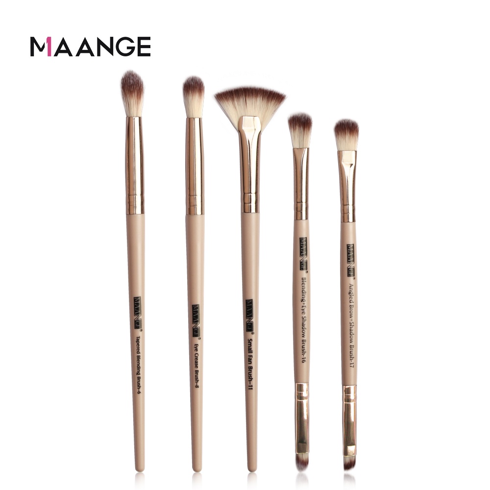 MAANGE 5 Pcs Eye Makeup Brushes Set Soft Hair Small Fan Eyebrow Eye Blender Eyeshadow Brush Tools
