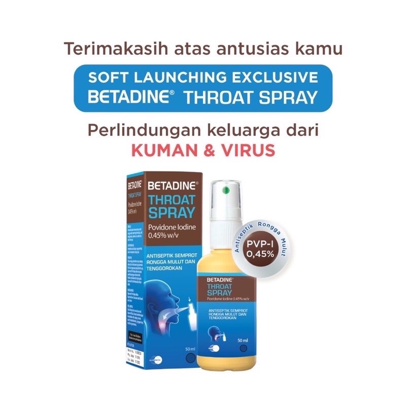 Betadine Throat Spray - Obat Semprot Tenggorokan 50ml