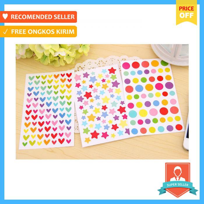 

Stiker - Color Seal Sticker Heart Dot Star Sticker Deco Lucu Unik - Pengikat & Perekat