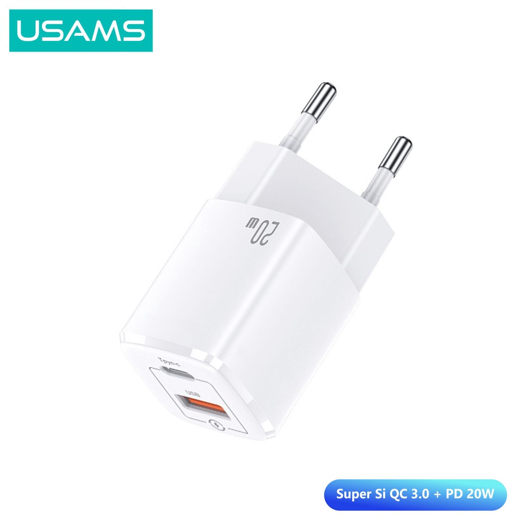 USAMS T37 Adapter Charger Fast Charge Super Si QC3.0 + PD 20W