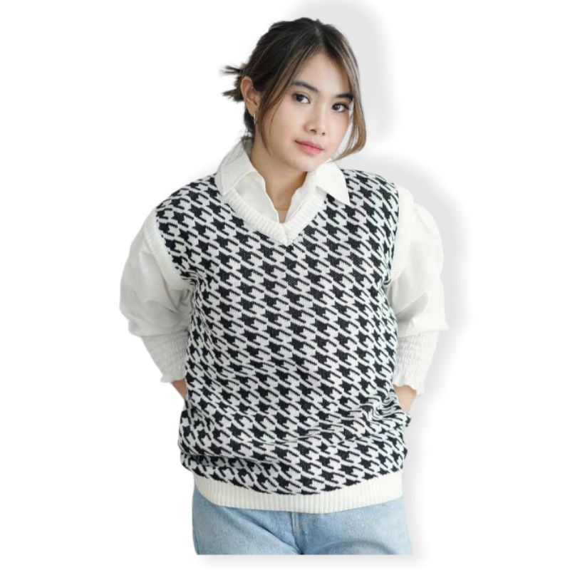 SN - VEST HOUNDSTOOTH / ROMPI VINTAGE TEBAL