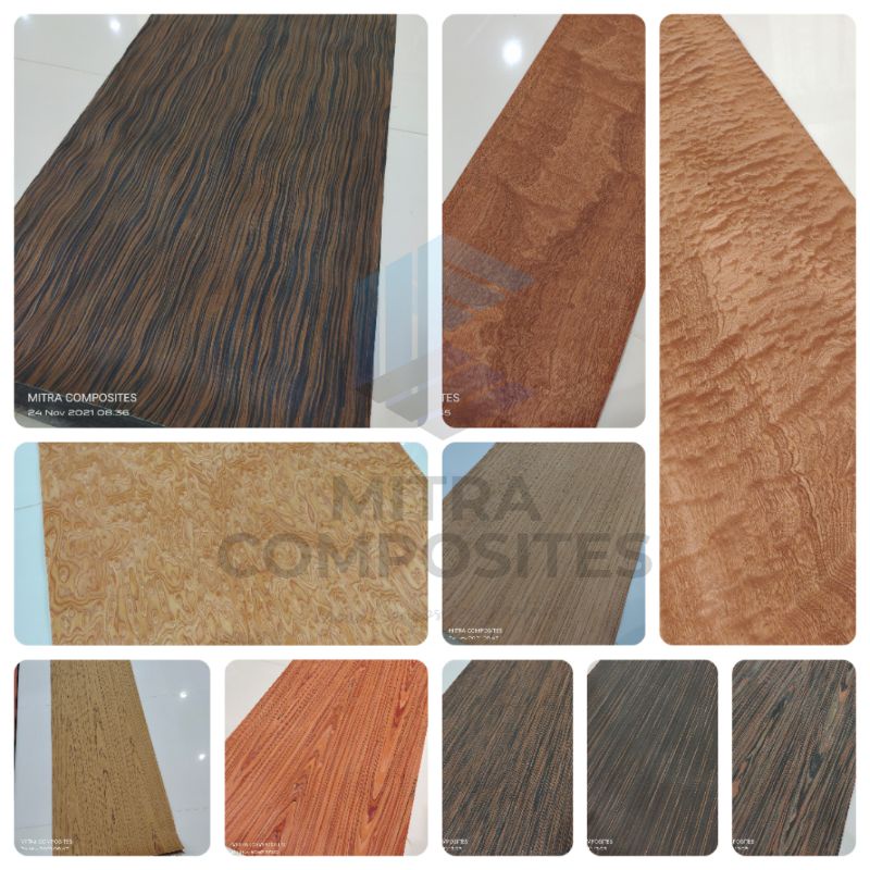 kulit kayu mewah eksotis asli natural imported wood veneer ebony jati sapele cherry burl