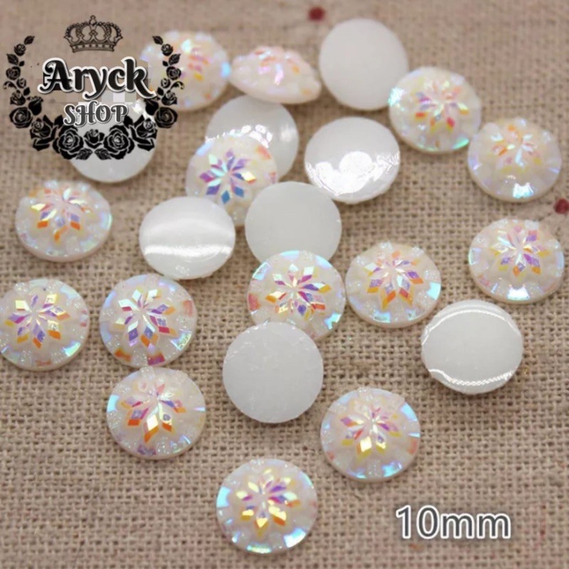 Bahan tombol Motif Cetakan 10mm isi 10pcs Bahan craft kerajinan DIY aksesoris Tasbih digital