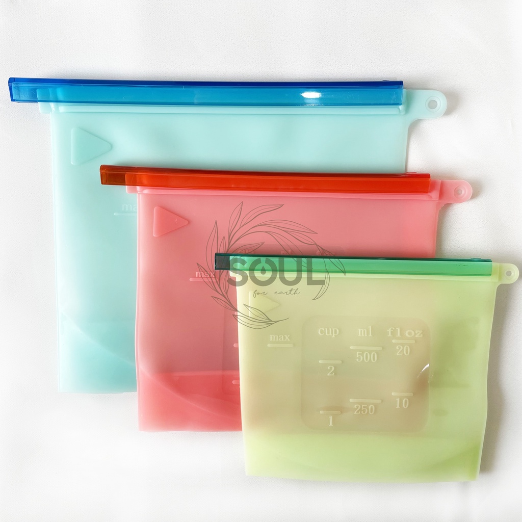 Silicone Ziplock / Wadah Kemasan Makanan / Pengganti Plastik Food Storage Penyimpanan Makanan