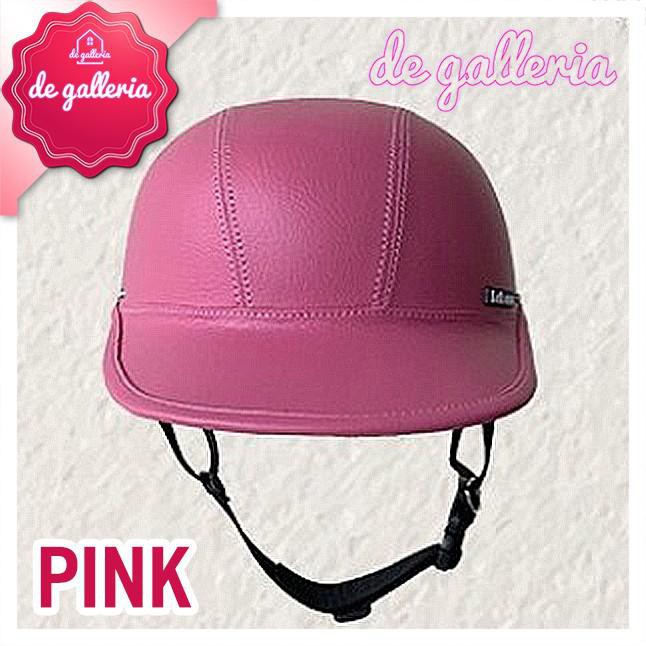HELM SEPEDA RETRO MODEL TOPI KULIT HELM SEPEDA WANITA PRIA DEWASA - PINK, HELM SAJA