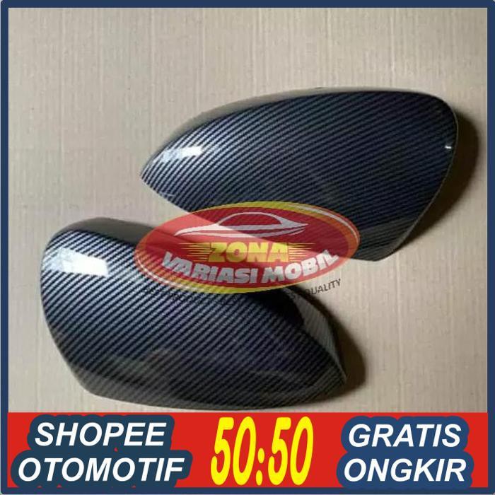 VARIASI MOBIL/ Cover spion Mirror Cover New Avanza Veloz 2019 2020 Carbon Hitam ZONA VARIASI