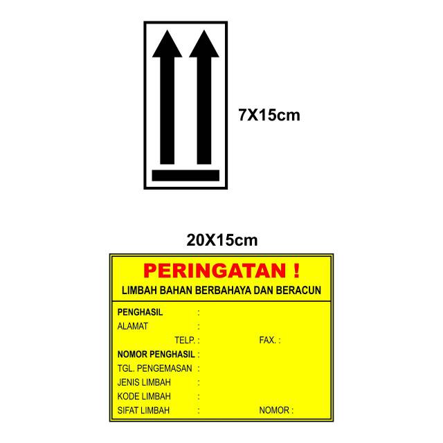 

Sticker Label Peringatan Limbah B3 dan tanda panah atas