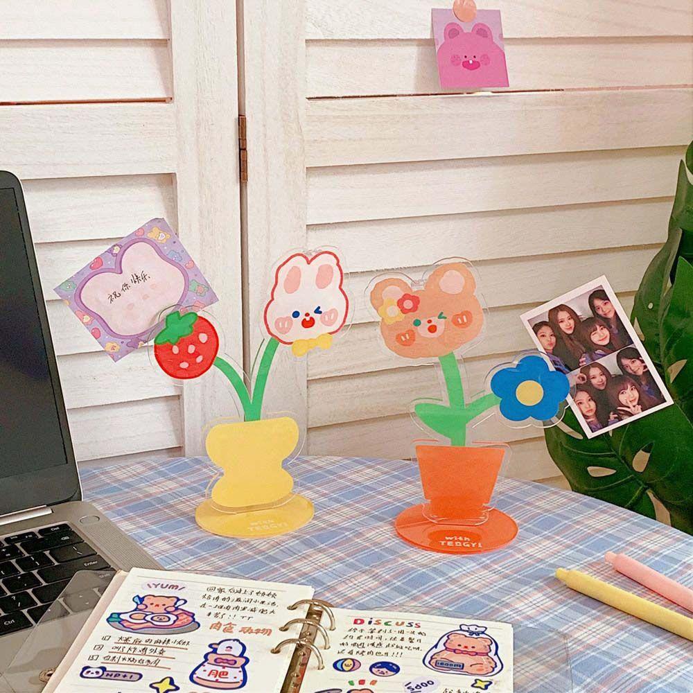 Lanfy Desktop Folder Pesan Kreatif Kawaii Nomor Meja Stand Dekorasi Desktop Klip Foto Multi-Fungsi Klip Pesan