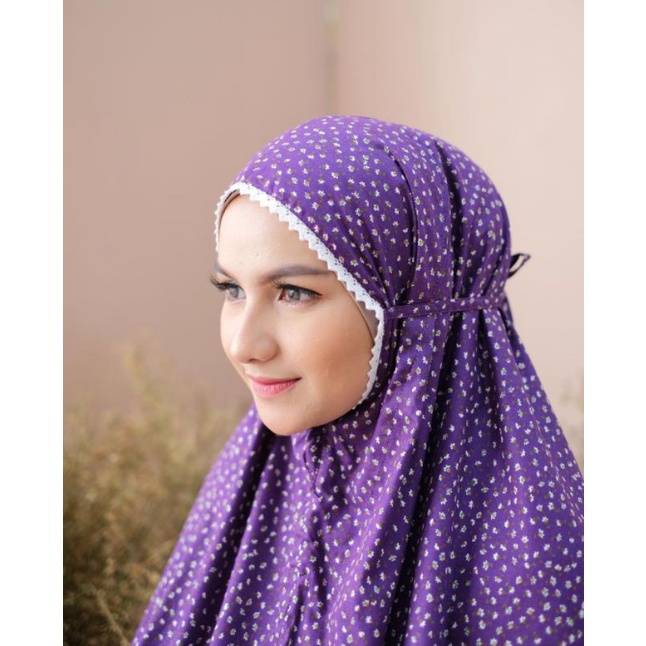 MUKENA KATUN JEPANG ORI ZLASSICA DITSY ROSE VIOLET