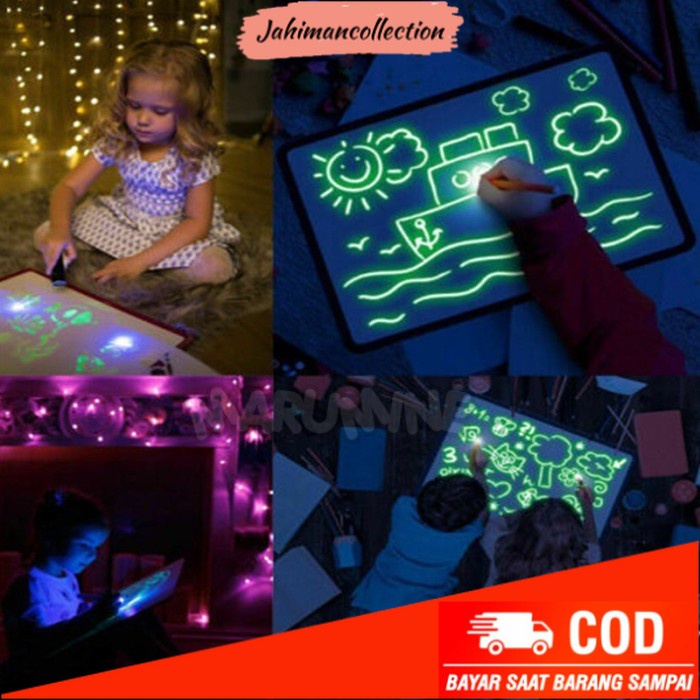 

✨ BISA COD ✨ Mainan Kado Anak Pulpen Gambar Ajaib Luminous Papan Gambar Drawing