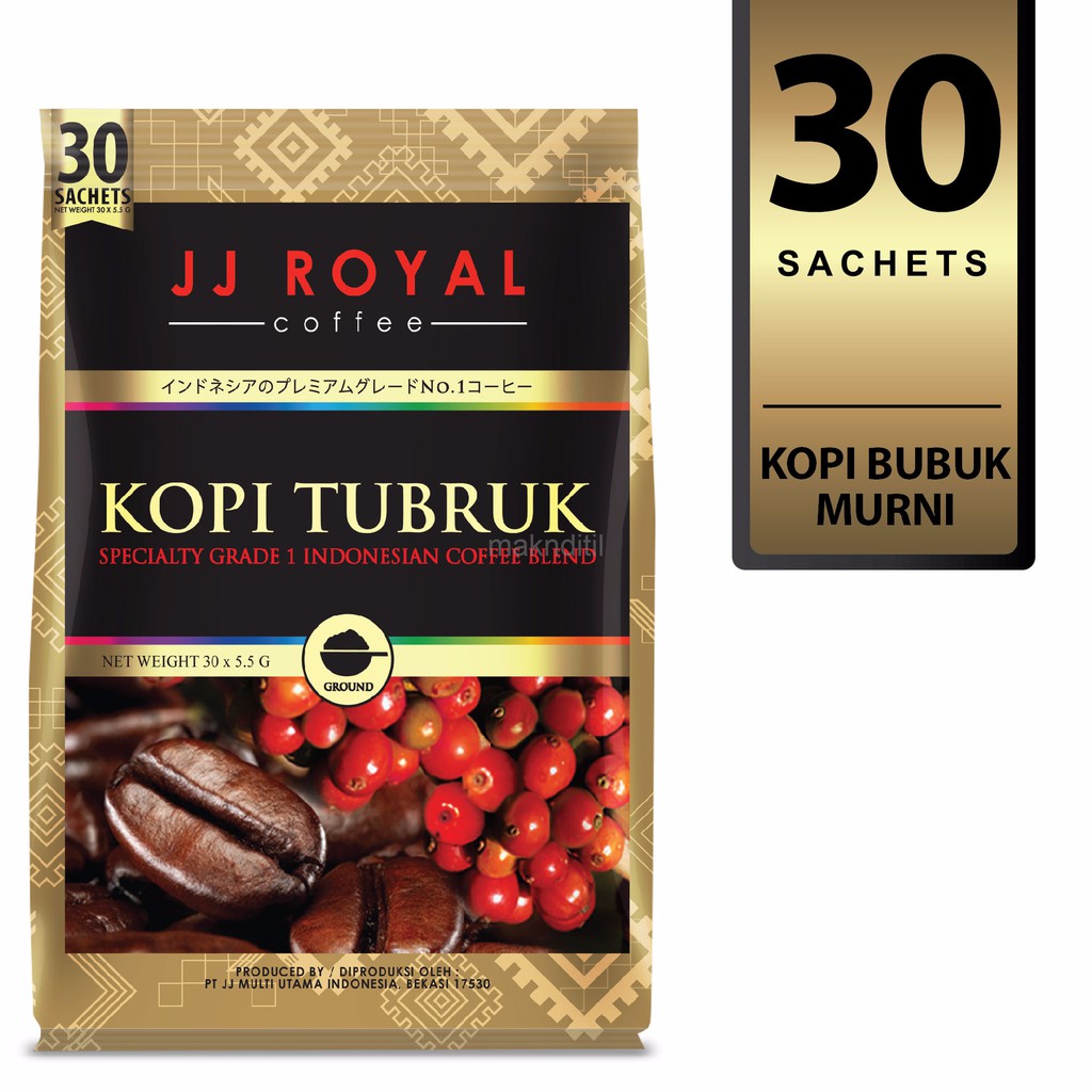 Coffee/Kopi JJ Royal Kopi Tubruk Bulk Bag 30 Sachets