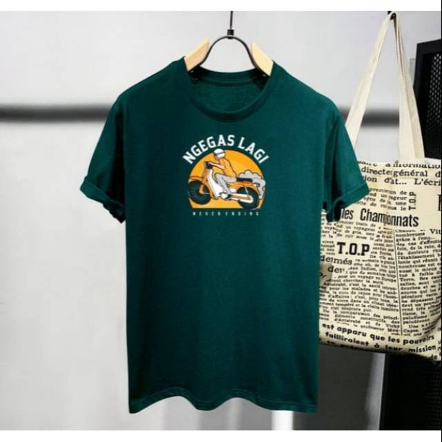 T SHIRT ORIGINAL HIJAU BOTOL-KAOS POLOS-KAOS MOTIF