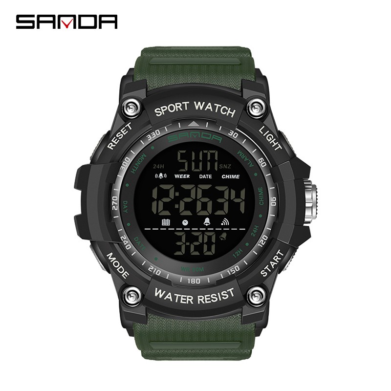 SANDA 2016 Jam Tangan Pria Digital Sport Shockproof Tali Rubber Anti air WATCHKITE WKOS