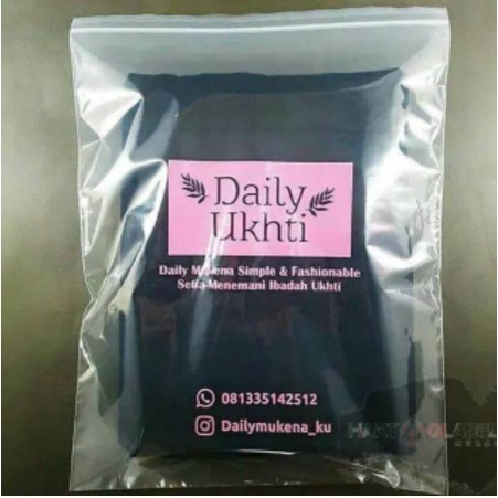 SABLON Plastik Baju DAN kerudung / plastik ziplock /plastik klip sablon kemasan