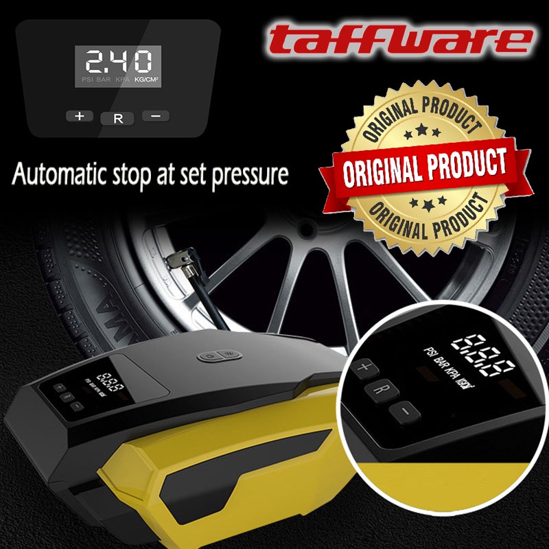 Taffware Pompa Ban Mobil Digital Electric Auto set Pressure ban bisa untuk ban motor ban sepeda kempes asmua automatic auto set kekerasan ban Inflator Pompa Mobil Elektrik Serba Guna 150PSI Pump Air Compressor kompresor ban elektronik listrik elektrik