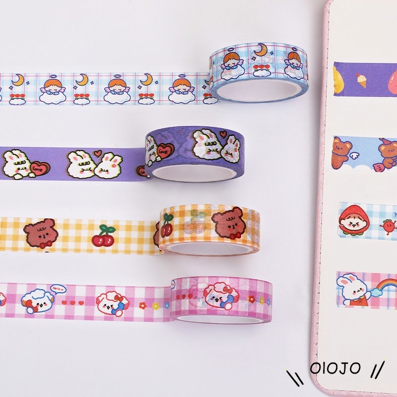 1 Pc Hewan Lucu Washi Tape Decor Masking Tape Jurnal Scrapbook Dekorasi DIY - ol