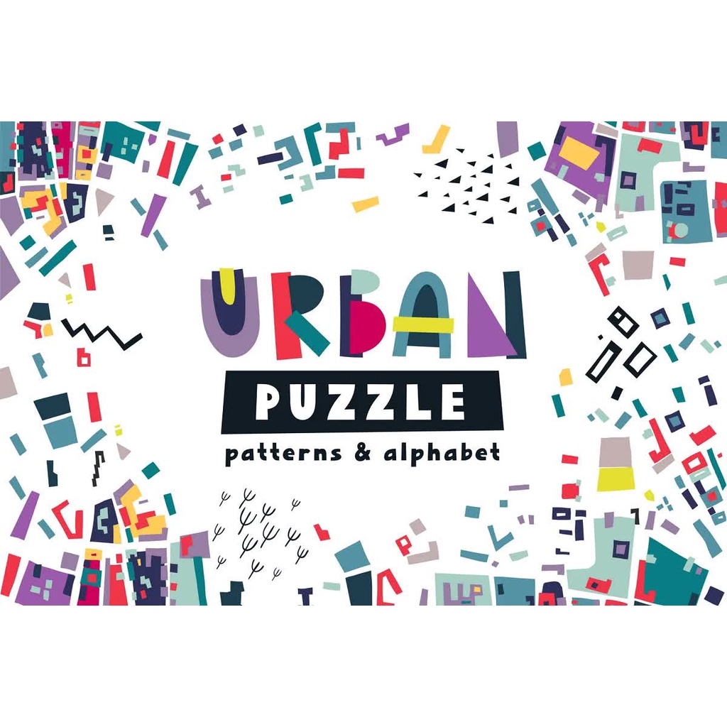 Urban Puzzle Patterns Alphabet - Vector Designs