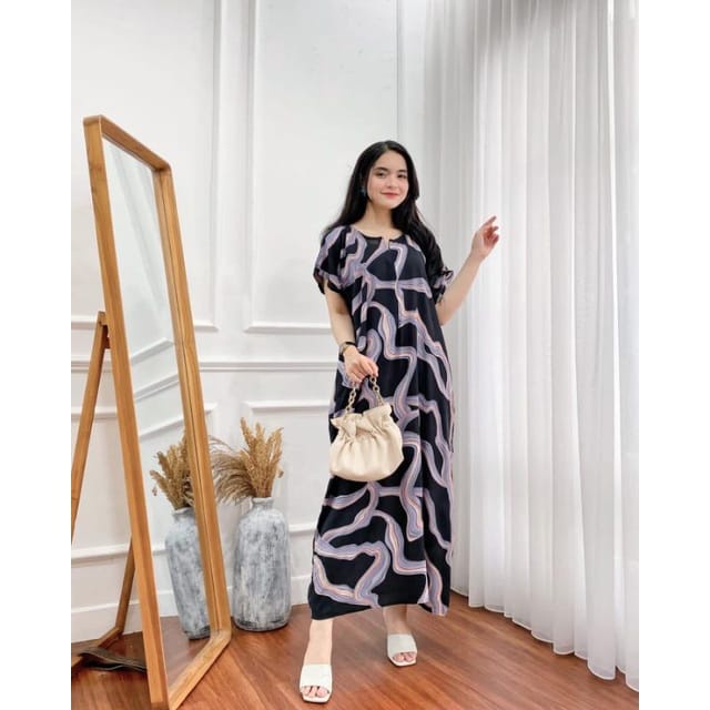 Daster Panjang Motif Semata kaki 125 cm-VANESSA