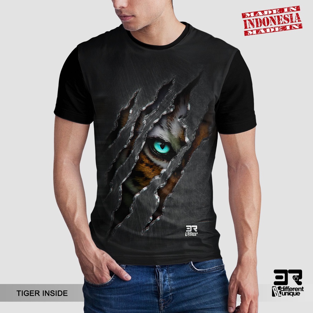 Jual [ COD ] KAOS PRINTING GAMBAR HEWAN TIGER INSIDE HARIMAU - BAJU