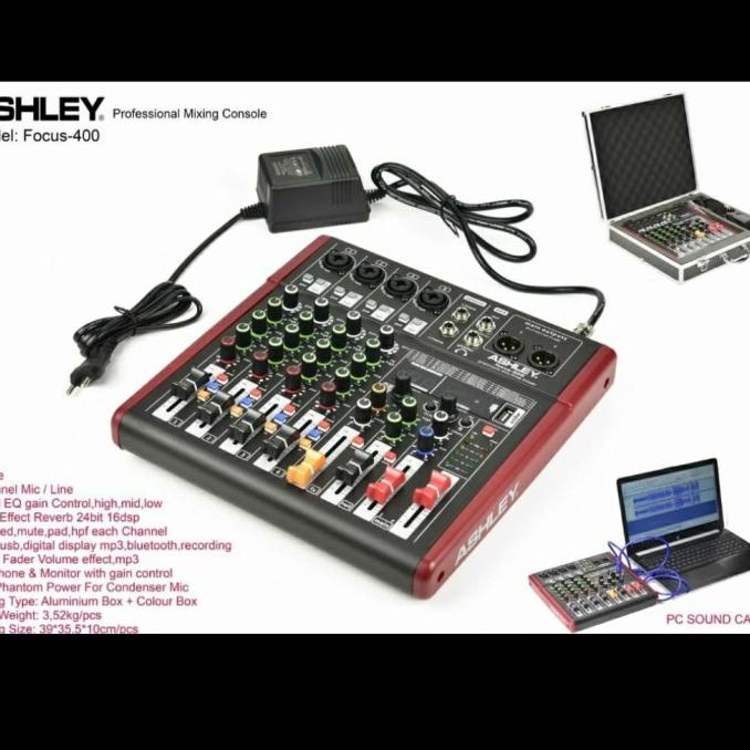 MIXER AUDIO ASHLEY FOCUS 400/FOCUS400 4 CHANNEL USB-MP3-RECORDING