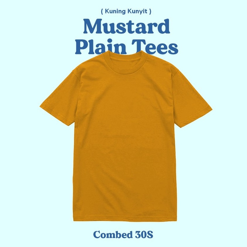 KAOS POLOS KATUN COMBED 30s KUNING MUSTARD LENGAN PENDEK