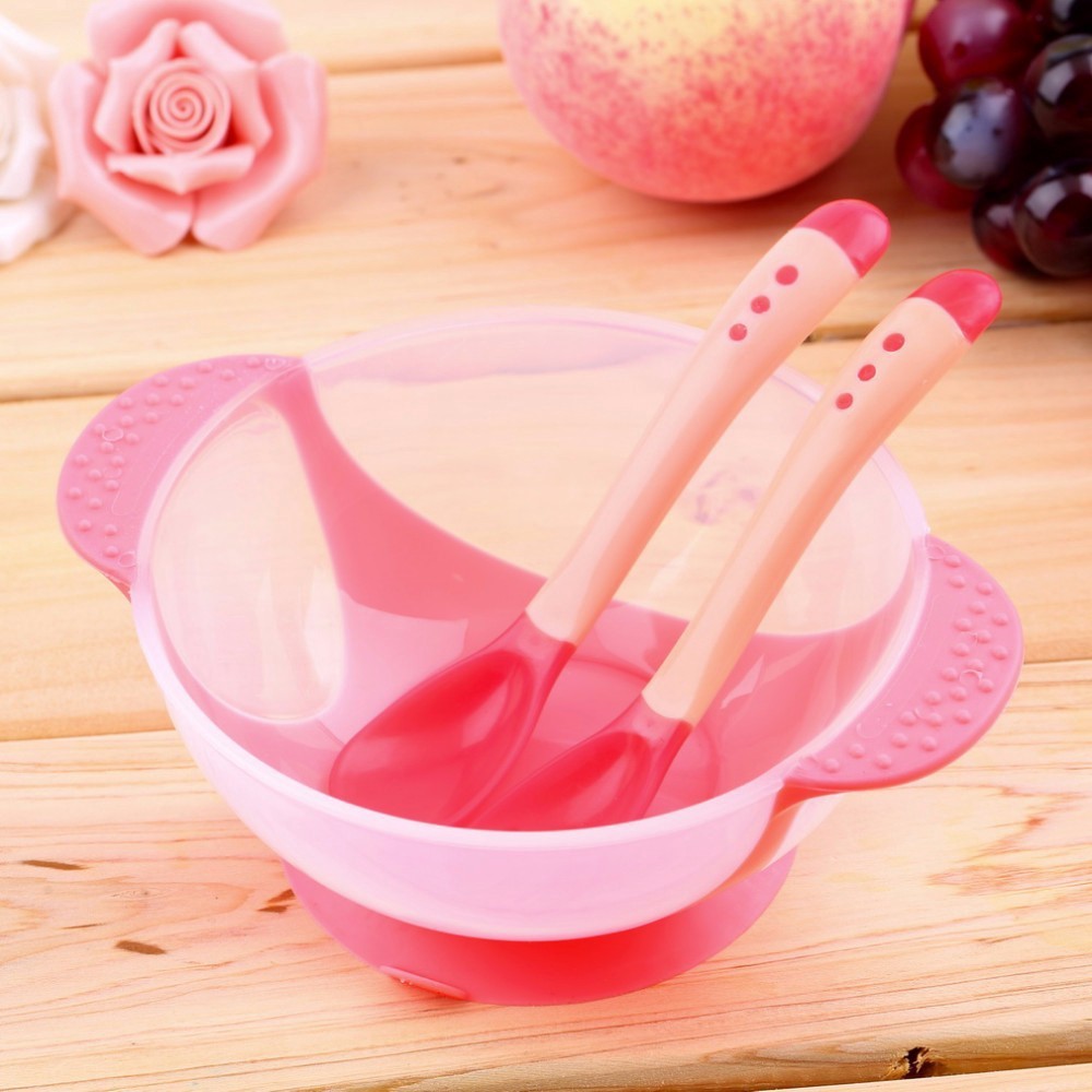 Set Mangkuk Sendok Bahan Silikon BPA Free Untuk Bayi