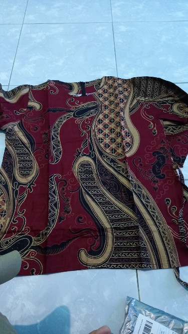 Batik Couple Keluarga Sania Ruffle Ori Ndoro Jowi Dnt Motif Banyu Mili Merah Marun Termurah Shopee