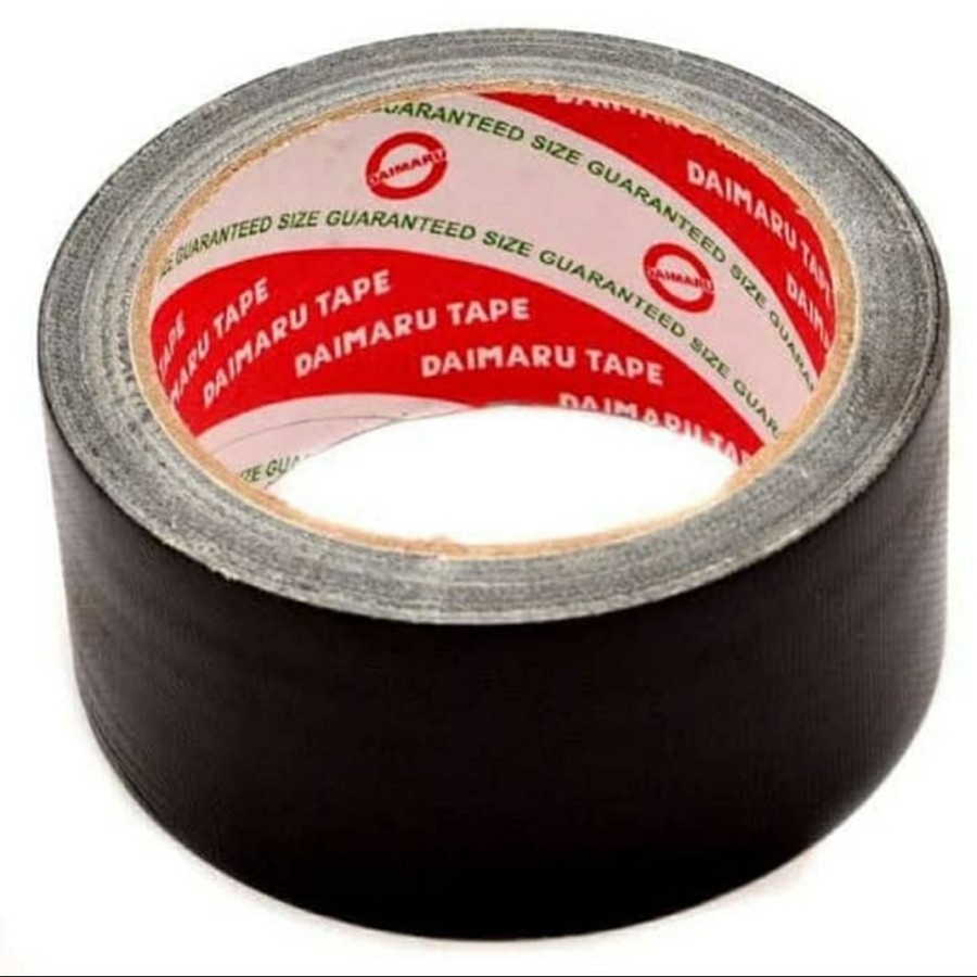 Cloth Tape Black Daimaru 2 inch 48 mm x 12 meter Lakban Kain Hitam DAIMARU 2in 48mm x 12m