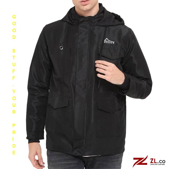 JAKET PARKA PARASUT BLACK ORIGINAL ZL.STORE