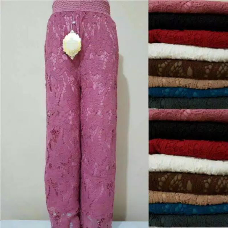 KHS-CELANA BRUKAT DUSTY PINK