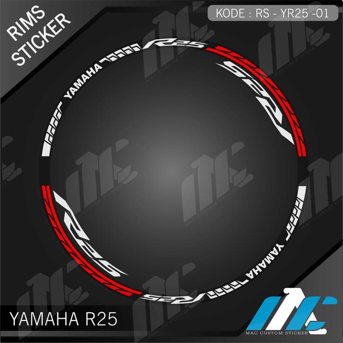 YR25 01 - LIST VELG YAMAHA R25 - STIKER STICKER LIS VELG YAMAHA R25