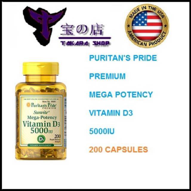 Puritan's Puritan Pride Vitamin D3 5000IU - 200 softgels
