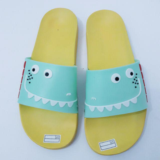 NILDA Collection - SANDAL JELLY CROCO WEDGES KARAKTER WANITA-HIJAU - KUNING