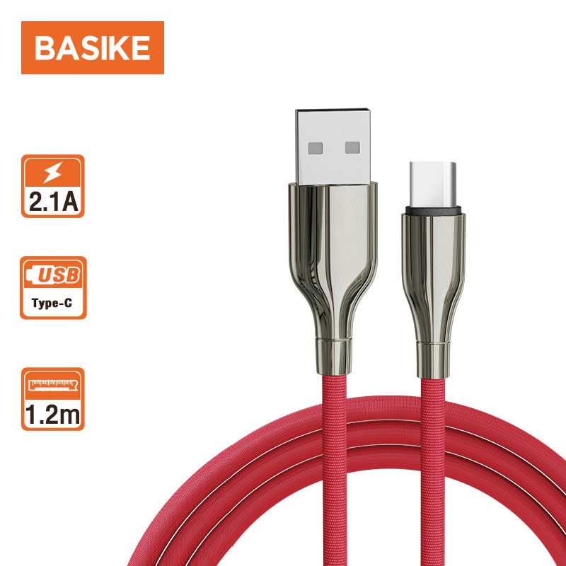 Basike Kabel Data Type-C Cable Type C Quick Charge Charger Fast Charging Tipe C 90 Derajat xiaomi-CT320-128C Red