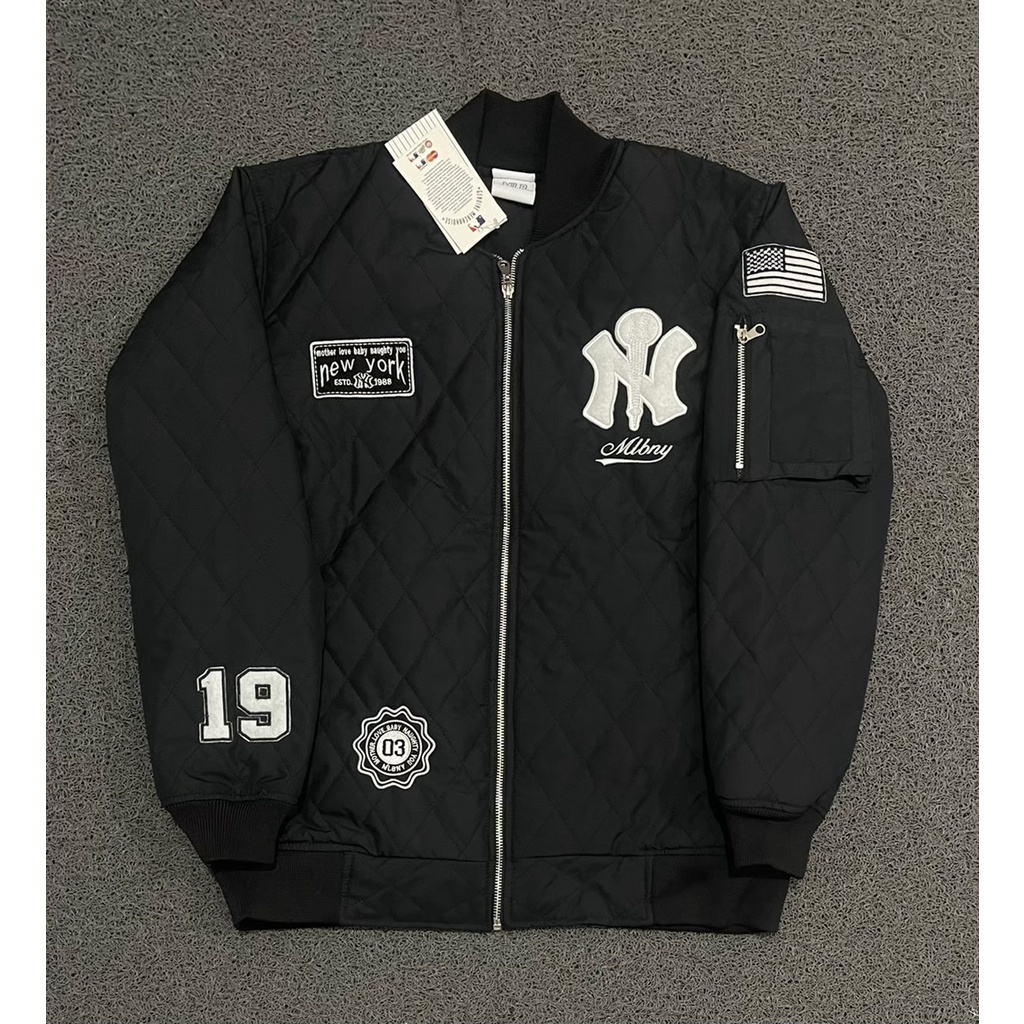 (PLATINUM) JAKET BOMBER VARSITY NY NEW YORK HIGH QUALITY CASUAL HYPE JACKET QUALITY PLATINUM